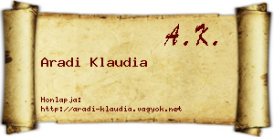 Aradi Klaudia névjegykártya