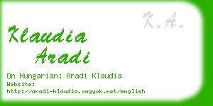 klaudia aradi business card